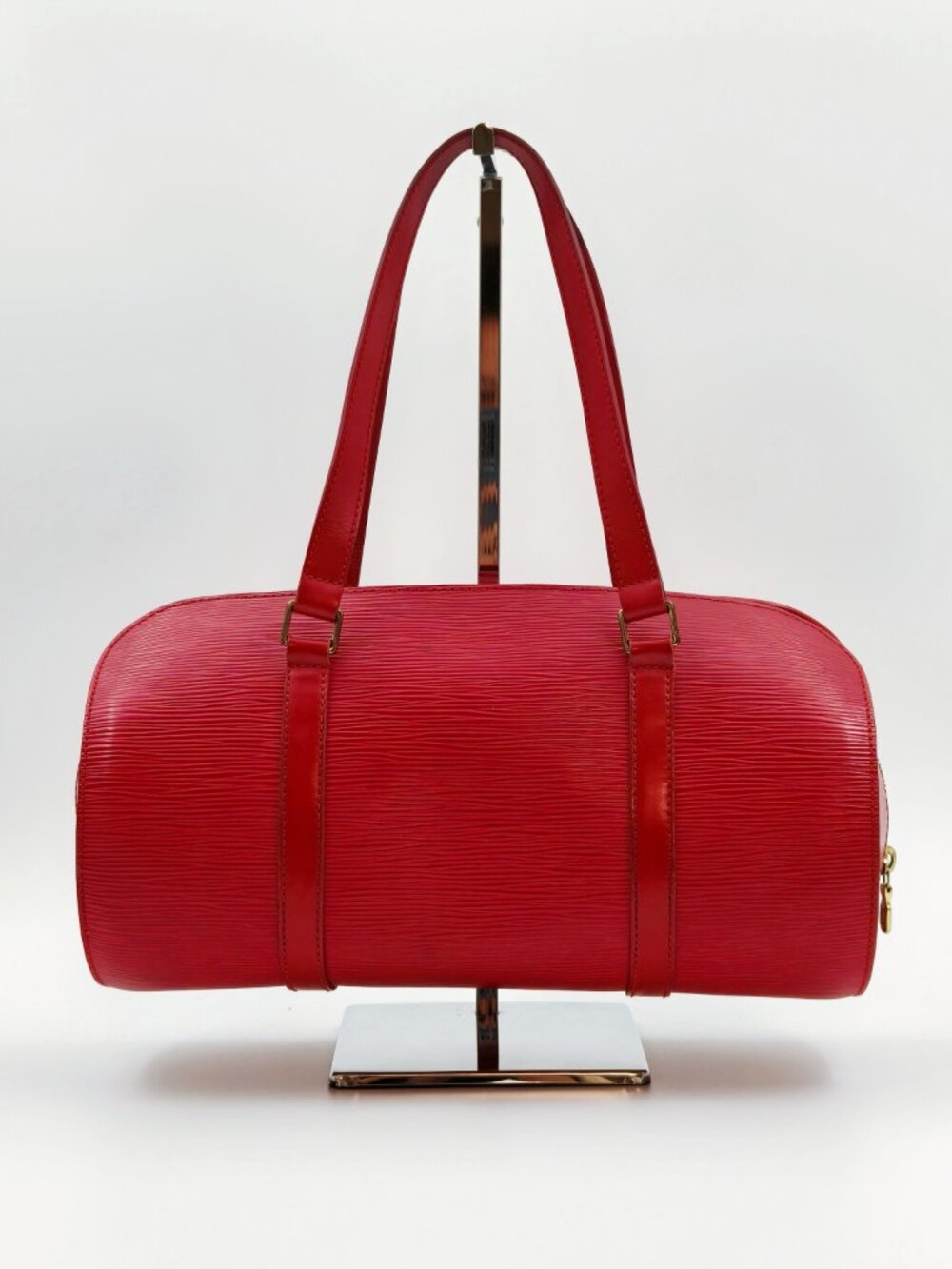 Louis Vuitton Epi Soufflot Red Leather Barrel Shoulder Bag w/ Pochette France - Picture 3 of 12